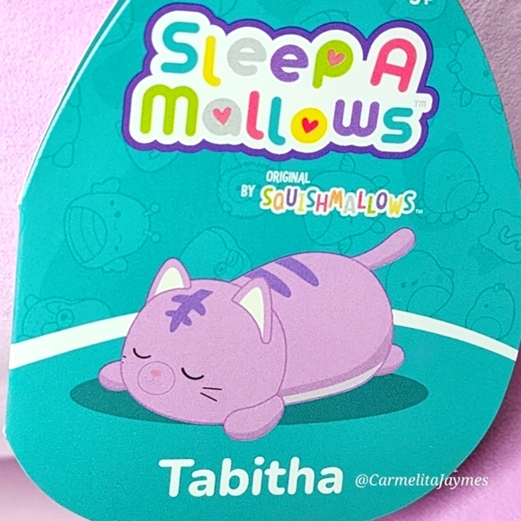 TABITHA 🐈💤 18" Purple Tabby Cat SleepAMallow Original Squishmallow ☆ NWT ☆ - Picture 3 of 11